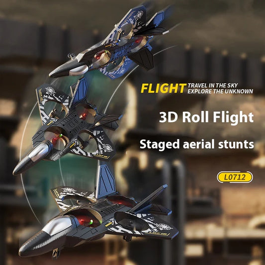 RC Airplane Fighter Jet with Light, 360° Flip Fighter Jet Toy