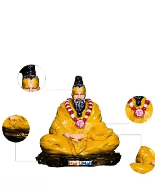 Premanand Ji Maharaj Decorative Statue 4 inch | Premium Beige Resin Murti Figurine for Car Dashboard, Home Mandir, Pooja Room & Office Decor